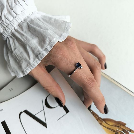 Срібна каблучка із сапфіром nano 0.517ct