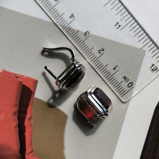 Срібні сережки з гранатом 5.48ct