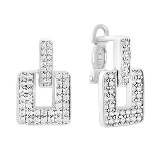 Срібні сережки з фіанітами