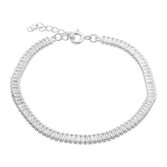 Silver bracelet with phianites