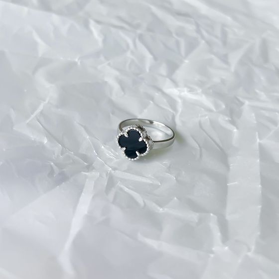Silver ring with onyx