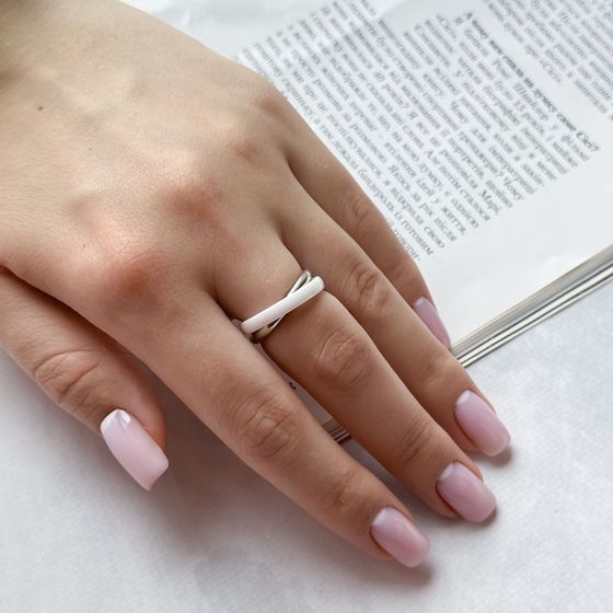 Silver ring with ceramics