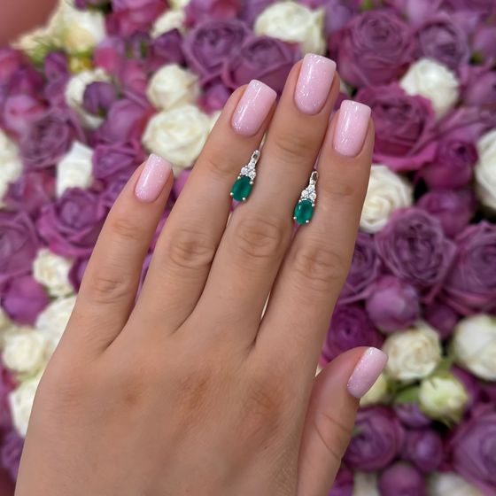 Срібні сережки з агатом 1,827 карата