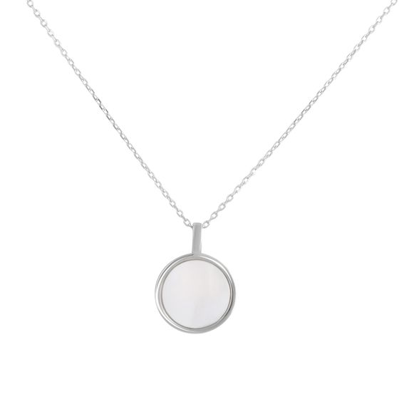 Silver necklace with mother-of-pearl