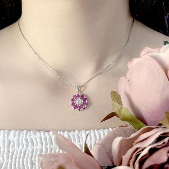 Срібна підвіска з рубіном 3.828ct