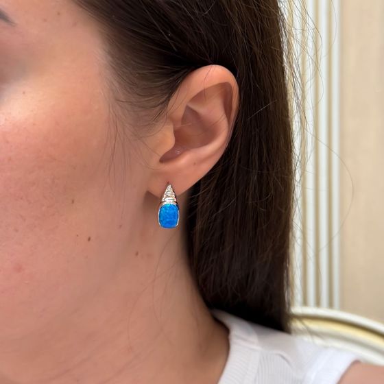 Срібні сережки з опалом 2.875ct