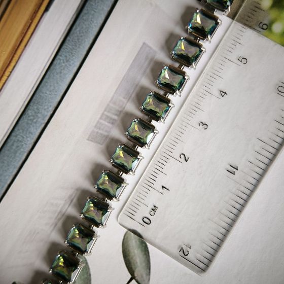 Silver bracelet with mystic topaz