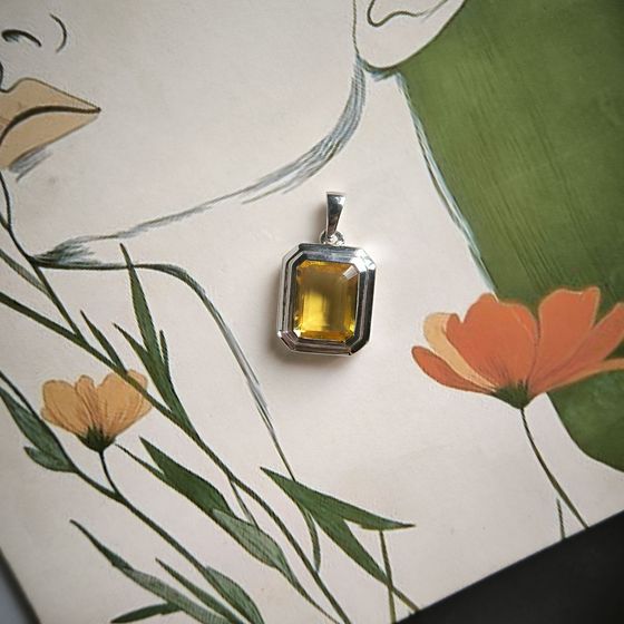 Срібна підвіска з цитрином nano 3ct