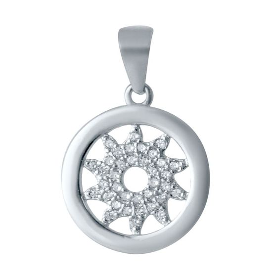 Silver pendant with phianites