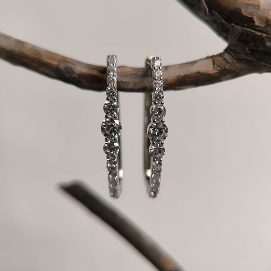 Срібні сережки з фіанітами