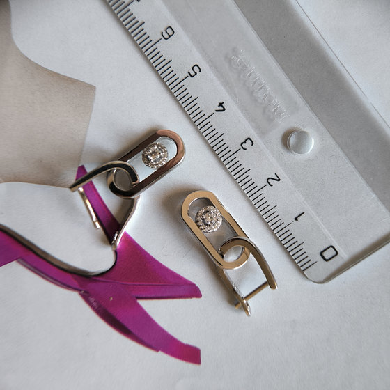 Silver earrings with Phianites