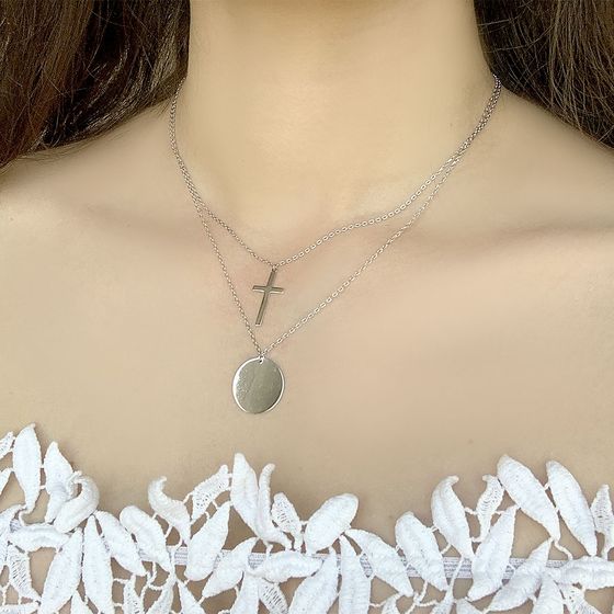 Серебряное колье без камней