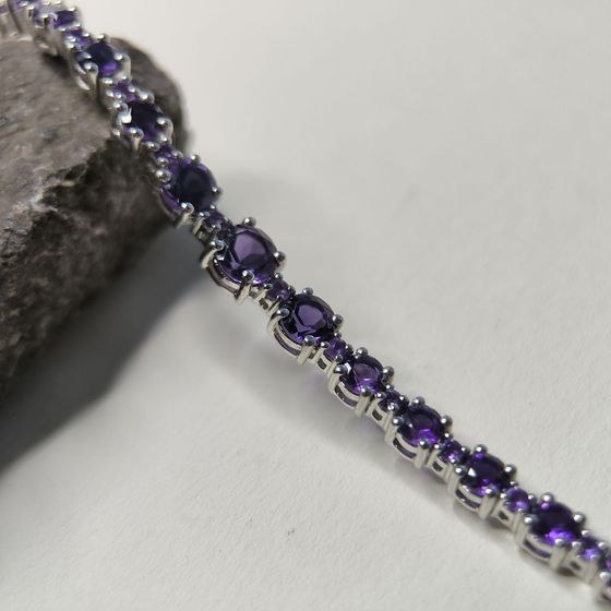 Серебряный браслет с аметистом