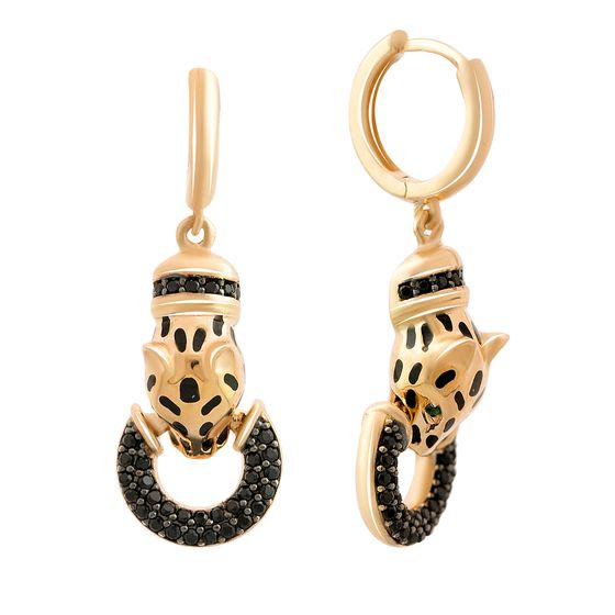 Золотые серьги с фианитами 0.8ct