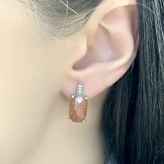 Серебряные серьги с авантюрином