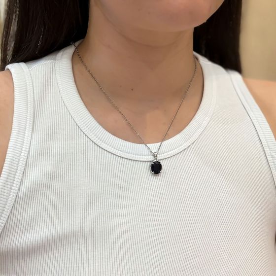 Серебряная подвеска с сапфиром 6.558ct