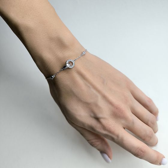 Серебряный браслет с фианитами