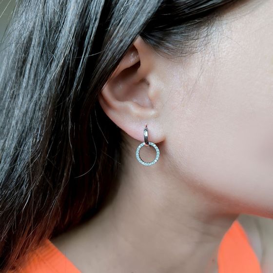 Silver Earrings with Fianites