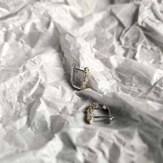 Срібні сережки з фіанітами