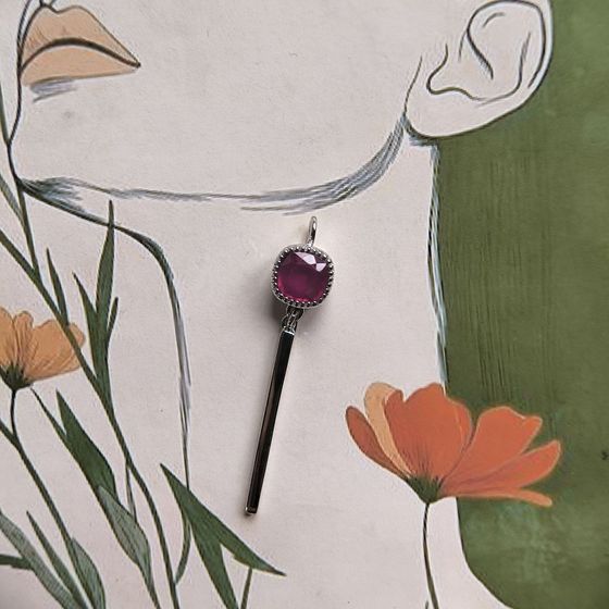 Срібна підвіска з рубіном 1.3ct