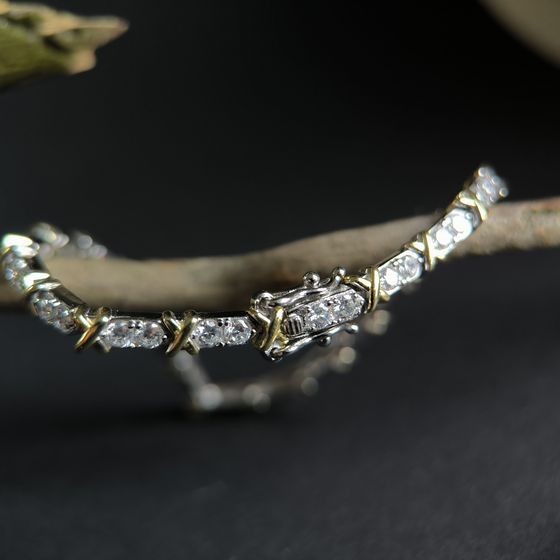 Серебряный браслет с фианитами