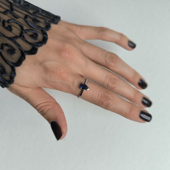 Срібна каблучка із сапфіром nano 0.517ct