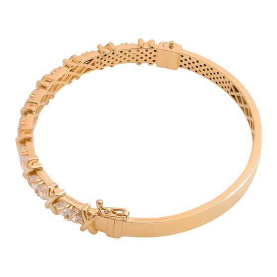 Gold bracelet with 0.64 ct cubic zirconia