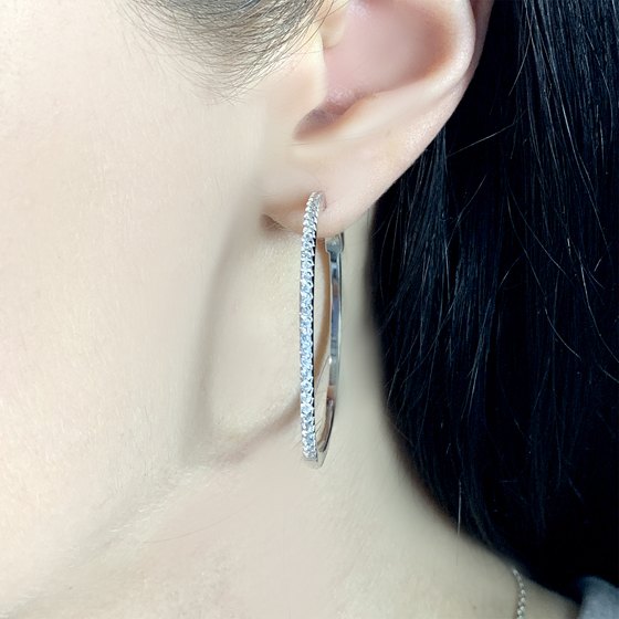 Silver Earrings with Fianites