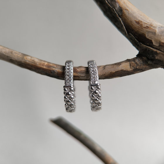 Silver earrings without stones