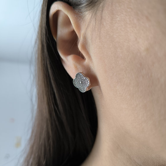 Срібні сережки з фіанітами 1.4ct