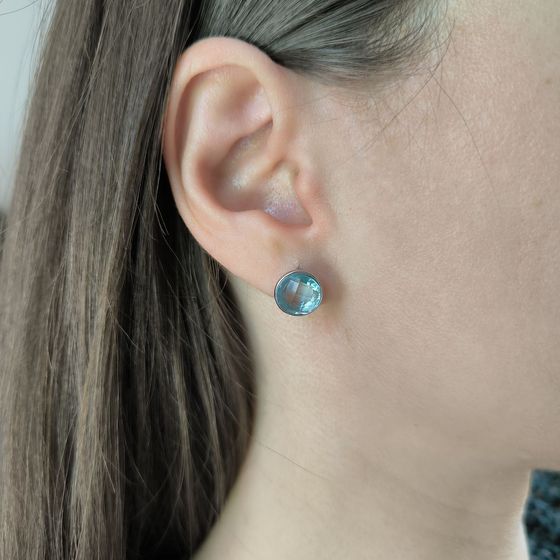 Срібні сережки з фіанітами