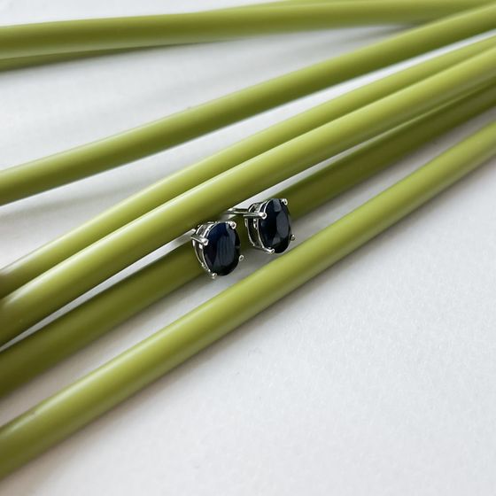 Срібні сережки з сапфіром 3.192ct