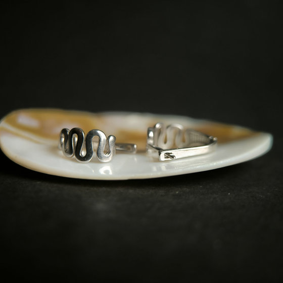 Silver earrings without stones