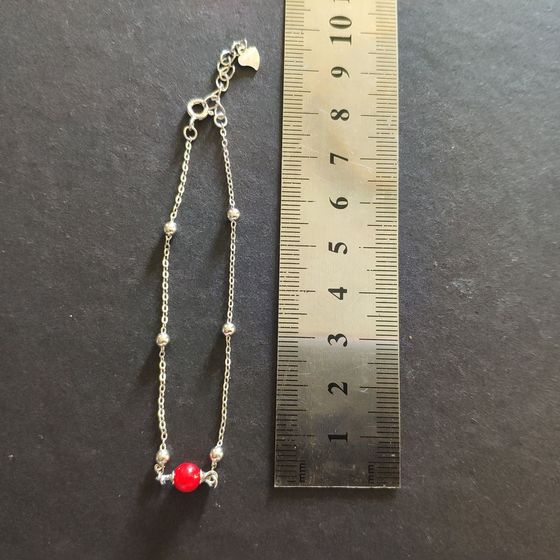 Silver bracelet with coral