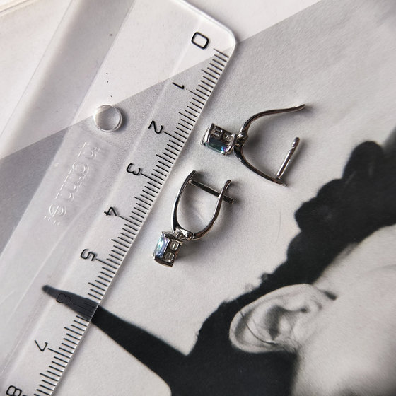 Срібні сережки з містичним топазом 1ct