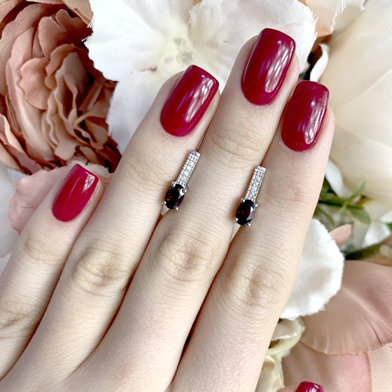 Срібні сережки з гранатом 1,163 карата