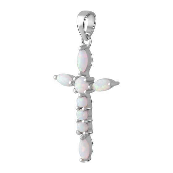 Серебряный крестик с опалом 0.092ct