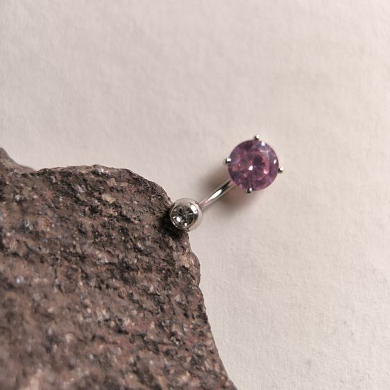 Серебряный пирсинг с фианитами