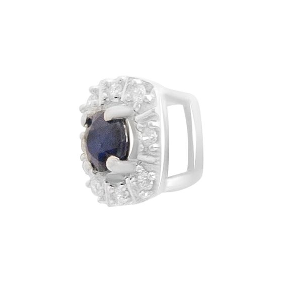 Срібна підвіска з сапфіром 0.48ct, фіанітами