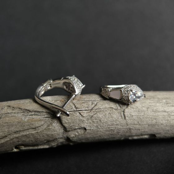 Срібні сережки з перламутром