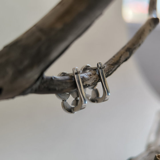 Silver earrings without stones