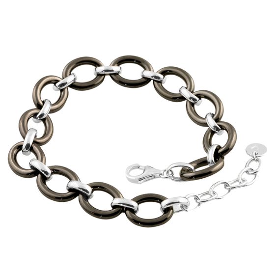 Silver bracelet with ceramics