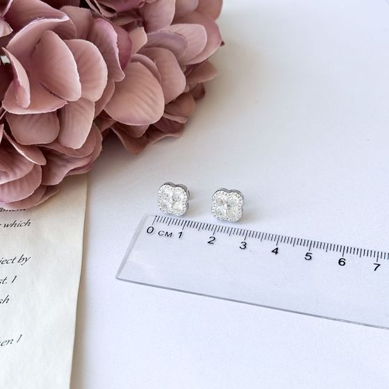 Silver Earrings with Fianites