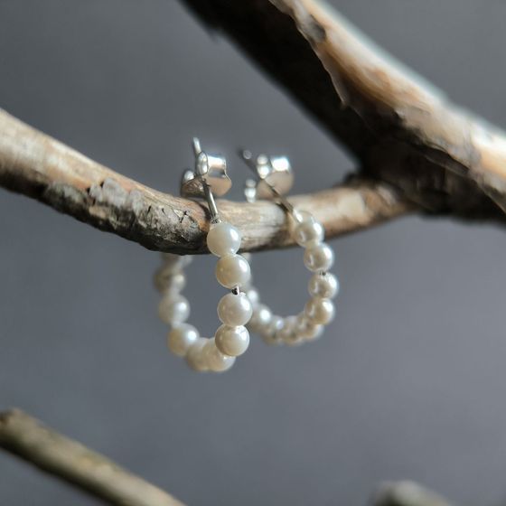 Срібні сережки з перлами 4.75ct