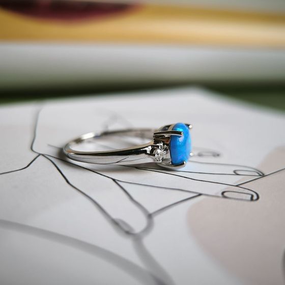 Серебряное кольцо с опалом 0.916ct