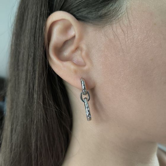 Срібні сережки з фіанітами