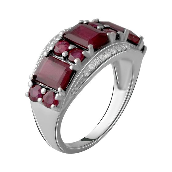 Серебряное кольцо с рубином 5.927ct