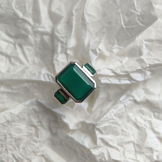 Срібна каблучка з агатом 7,162 карата