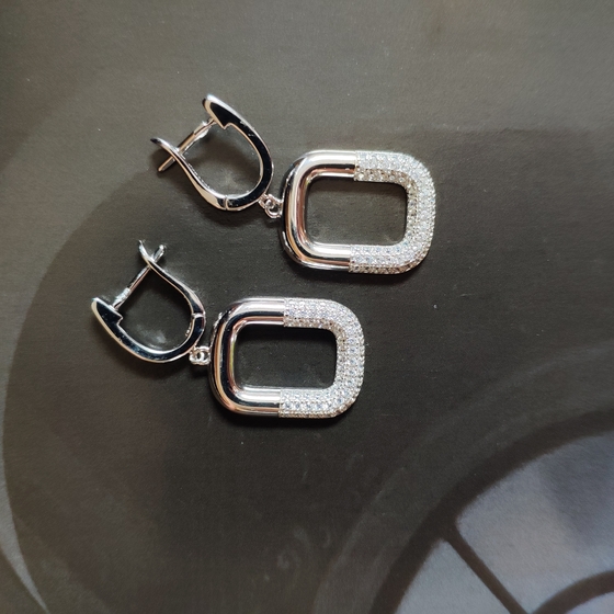 Silver Earrings with Fianites