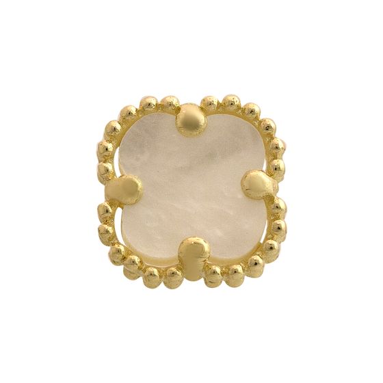 Gold earrings with mother-of-pearl